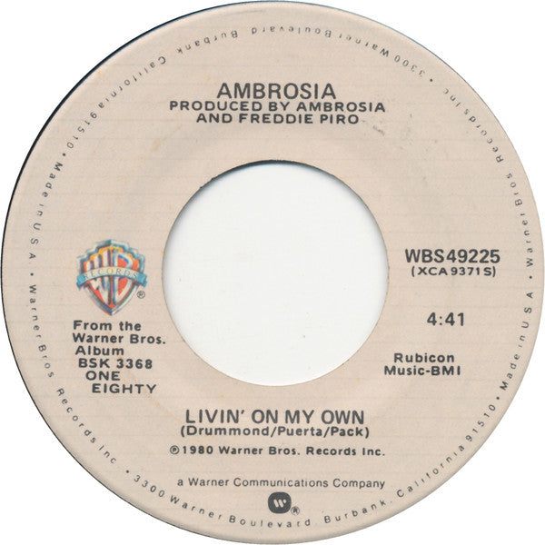 Ambrosia (2) : Biggest Part Of Me (7", Single, SRC)