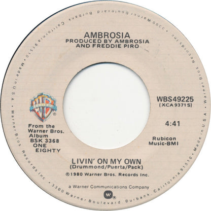 Ambrosia (2) : Biggest Part Of Me (7", Single, SRC)