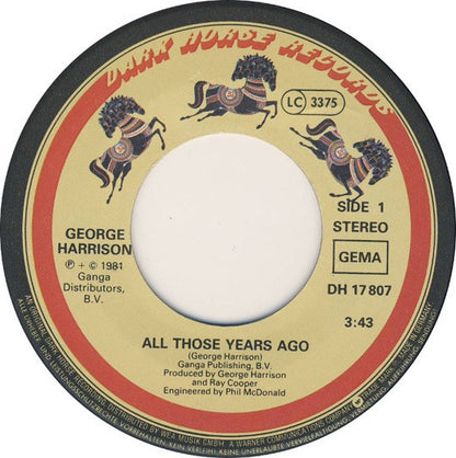 George Harrison : All Those Years Ago (7", Single)