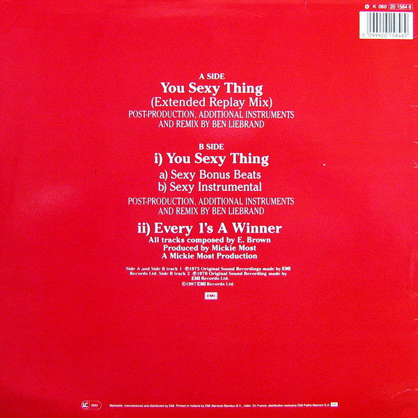 Hot Chocolate : You Sexy Thing (Extended Replay Mix) (12", Single)