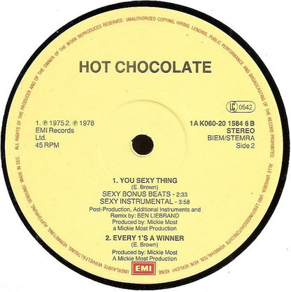 Hot Chocolate : You Sexy Thing (Extended Replay Mix) (12", Single)