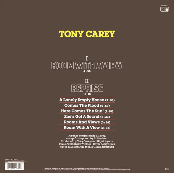 Tony Carey : Room With A View (12")