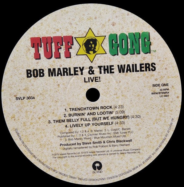 Bob Marley & The Wailers : Live! (LP, Album, Ltd, RE, 180)