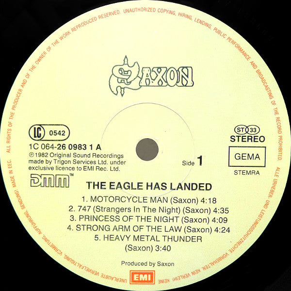 Saxon : The Eagle Has Landed (Live) (LP, Album, RE)