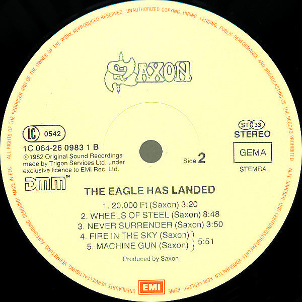 Saxon : The Eagle Has Landed (Live) (LP, Album, RE)