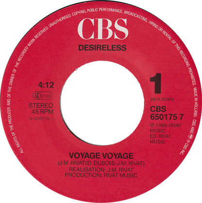 Desireless : Voyage Voyage (7", Single)