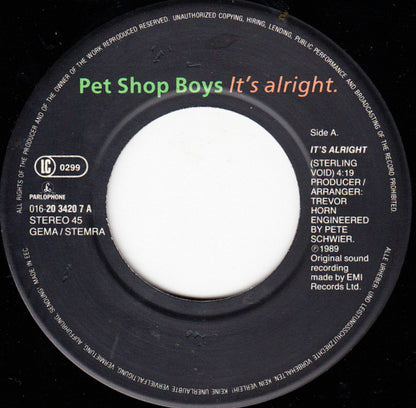 Pet Shop Boys : It's Alright (7", Single)