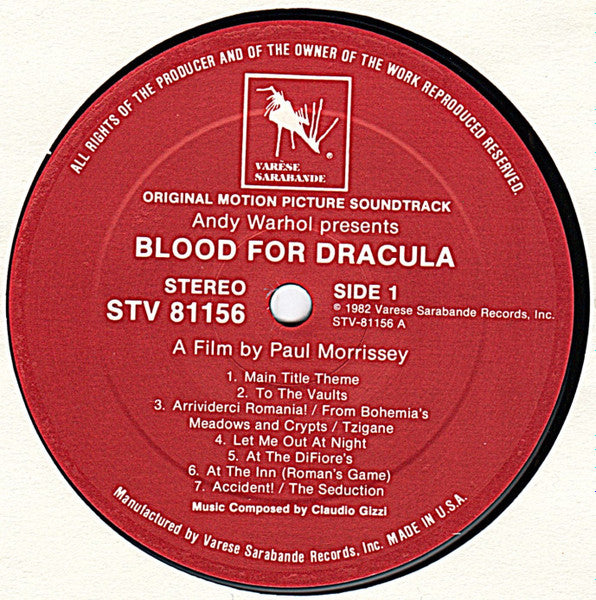 Claudio Gizzi : Andy Warhol's Dracula (LP)