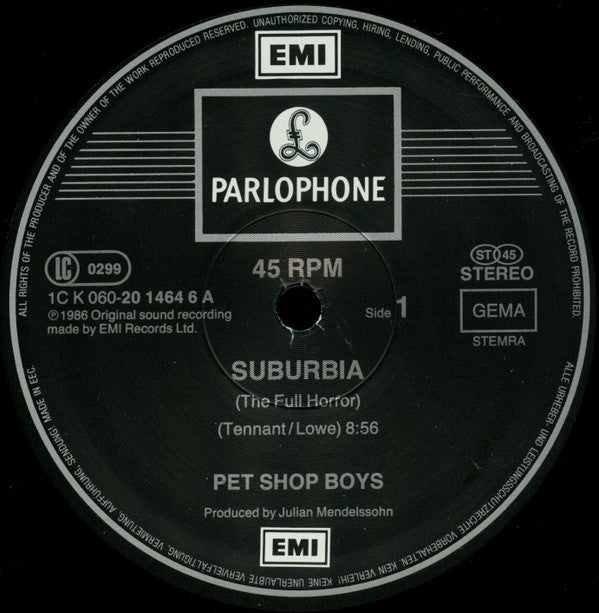 Pet Shop Boys : Suburbia (12", Maxi)