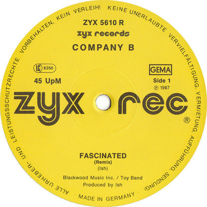 Company B : Fascinated (Remix) / Jam On Me (Remix) (12")