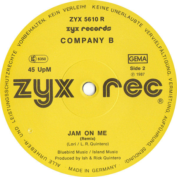 Company B : Fascinated (Remix) / Jam On Me (Remix) (12")