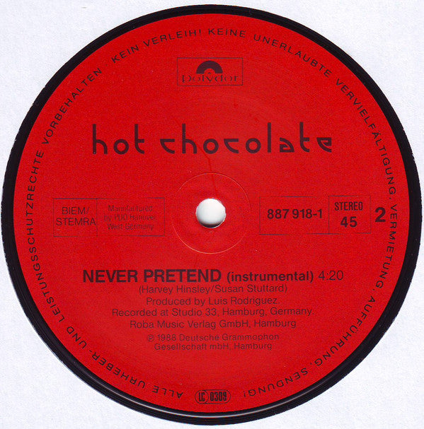 Hot Chocolate : Never Pretend (12", Maxi)