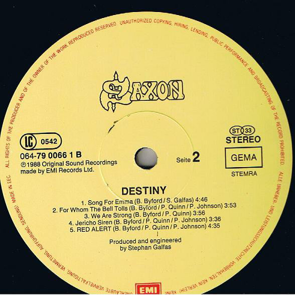 Saxon : Destiny (LP, Album)