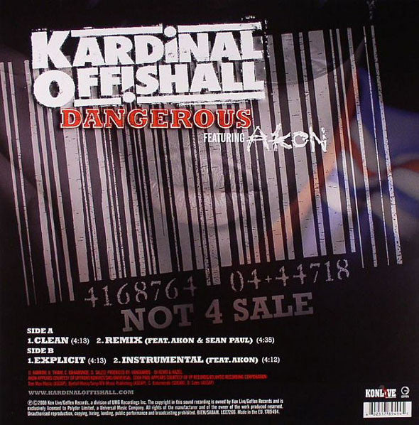 Kardinal Offishall Featuring Akon : Dangerous (12")