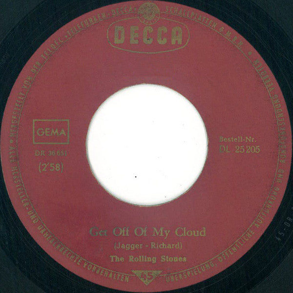 The Rolling Stones : Get Off Of My Cloud (7", Single)