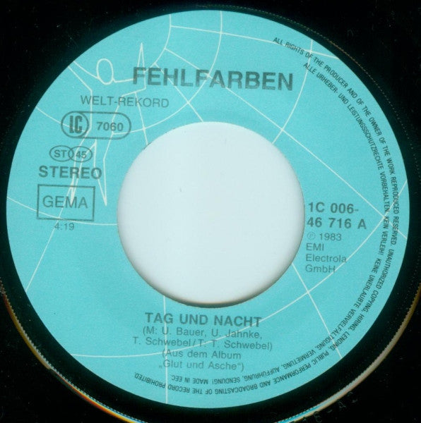 Fehlfarben : Tag Und Nacht (7", Single)