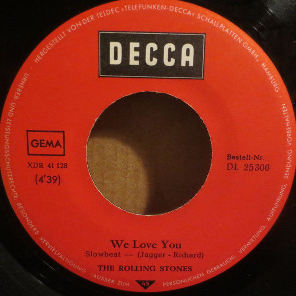 The Rolling Stones : We Love You / Dandelion (7", Single)