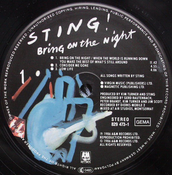 Sting : Bring On The Night (2xLP, Album)