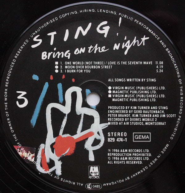 Sting : Bring On The Night (2xLP, Album)