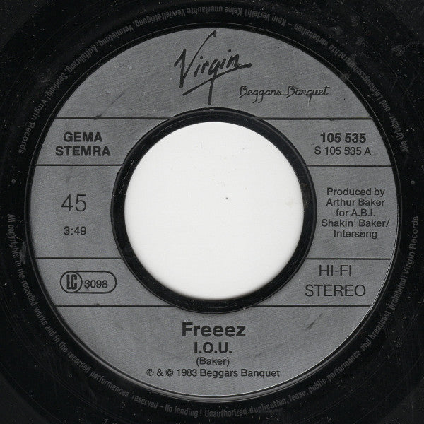 Freeez : I.O.U. (7", Single)