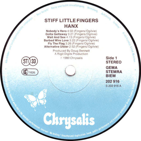 Stiff Little Fingers : Hanx! (LP, Album, RE)