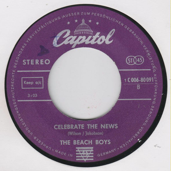 The Beach Boys : Break Away / Celebrate The News (7", Single)