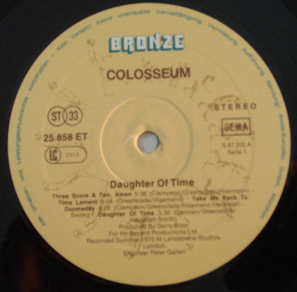 Colosseum : Daughter Of Time (LP, Album, RE)