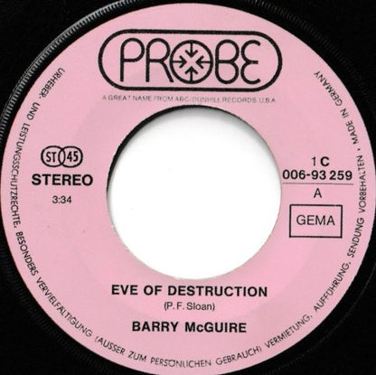 Barry McGuire : Eve Of Destruction / You Were On My Mind (7", Single, Cli)