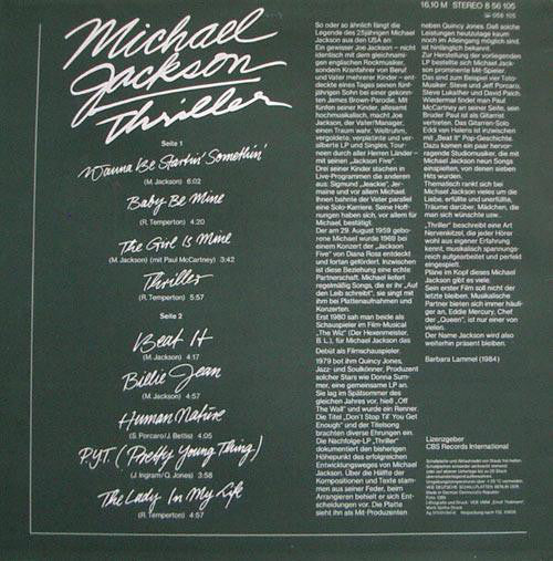 Michael Jackson : Thriller (LP, Album, RE)