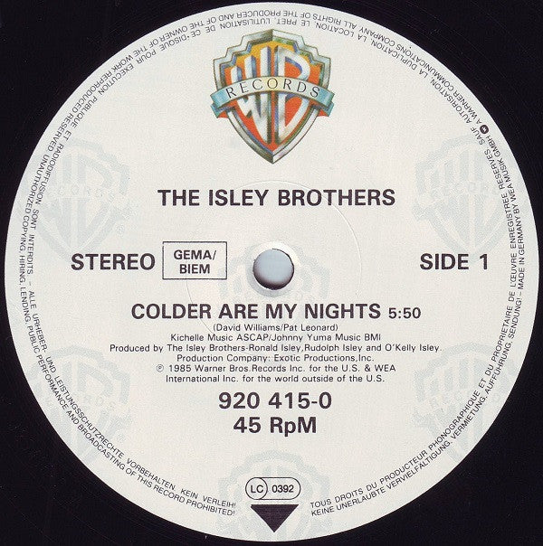 The Isley Brothers : Colder Are My Nights (12")