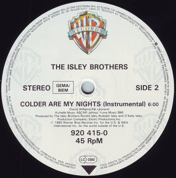 The Isley Brothers : Colder Are My Nights (12")