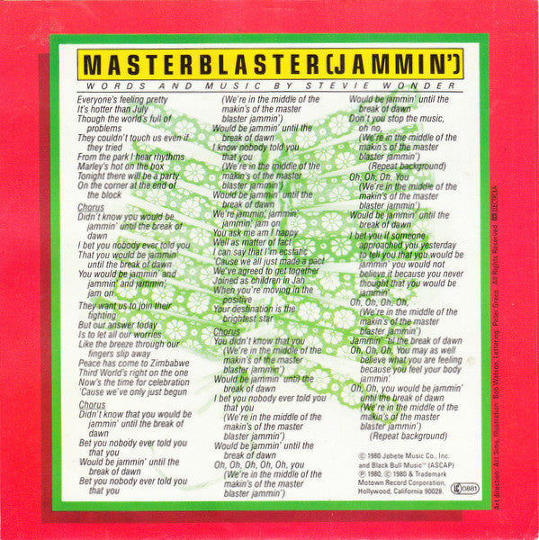 Stevie Wonder : Master Blaster (Jammin') (7", Single)