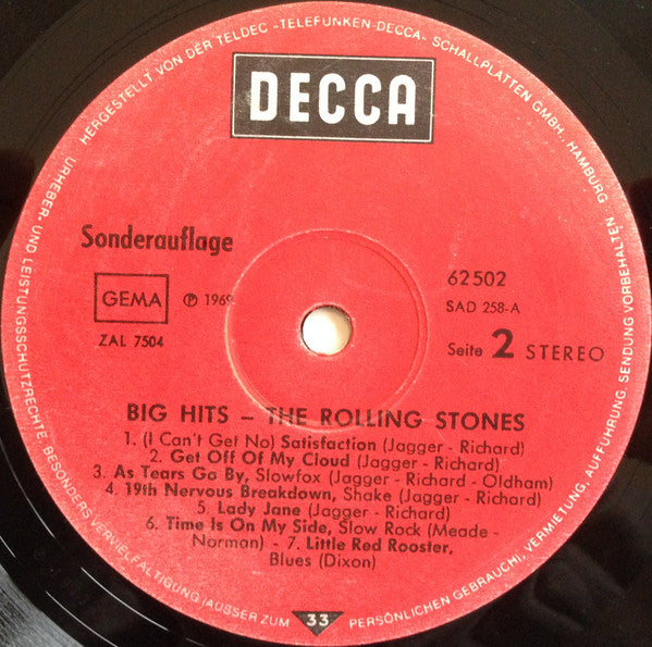 The Rolling Stones : Big Hits (High Tide And Green Grass) (LP, Comp, Club)