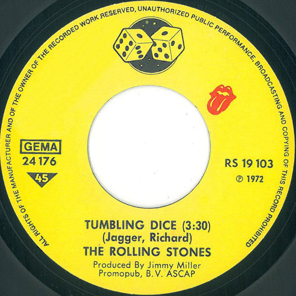 The Rolling Stones : Tumbling Dice / Sweet Black Angel (7", Single)