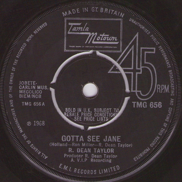 R. Dean Taylor : Gotta See Jane (7", Single, Pus)