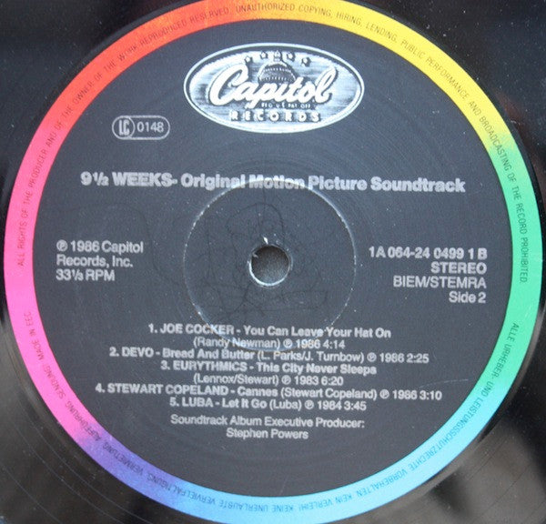 Various : 9½ Weeks (Original Motion Picture Soundtrack) (LP, Comp)