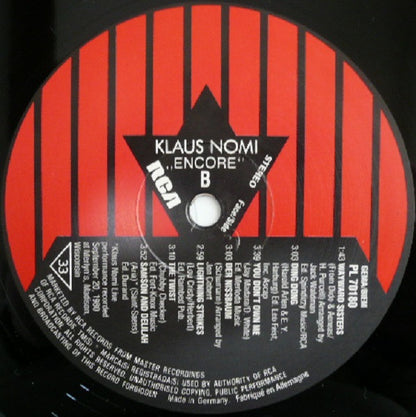 Klaus Nomi : Encore ... (LP, Comp)