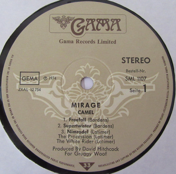 Camel : Mirage (LP, Album, Gat)