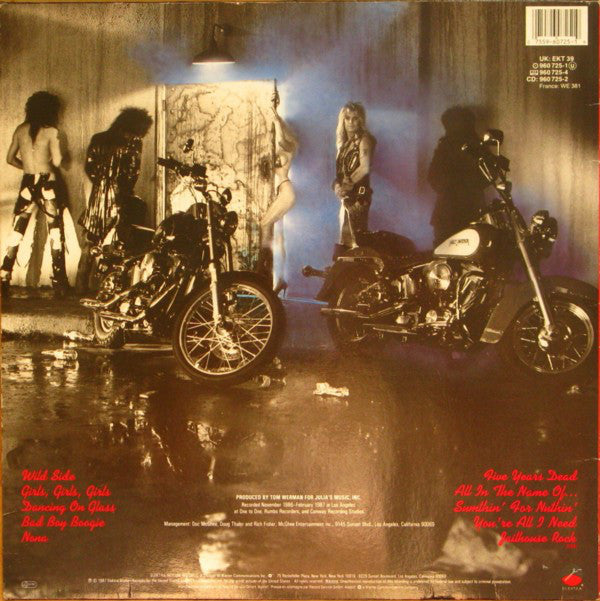 Mötley Crüe : Girls, Girls, Girls (LP, Album, Bla)