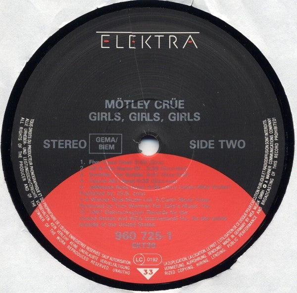 Mötley Crüe : Girls, Girls, Girls (LP, Album, Bla)