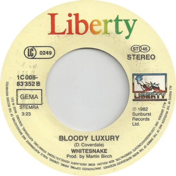 Whitesnake : Here I Go Again / Bloody Luxury (7", Single)