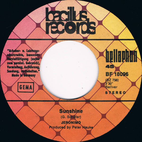 Jeronimo (2) : Time Ride / Sunshine (7", Single)