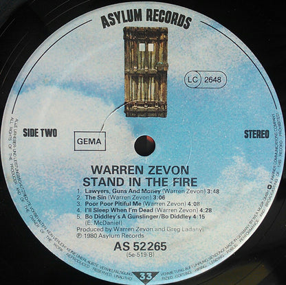 Warren Zevon : Stand In The Fire (LP, Album)