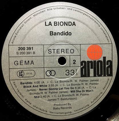 La Bionda : Bandido (LP, Album, Gat)