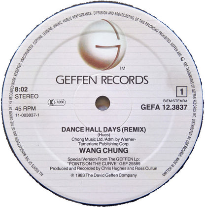 Wang Chung : Dance Hall Days (Remix) (12", Maxi)