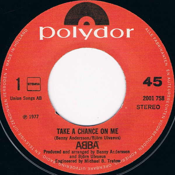 ABBA : Take A Chance On Me / I'm A Marionette (7", Single)