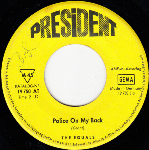 The Equals : Police On My Back / You Got Too Many Boyfriends (7", Single)