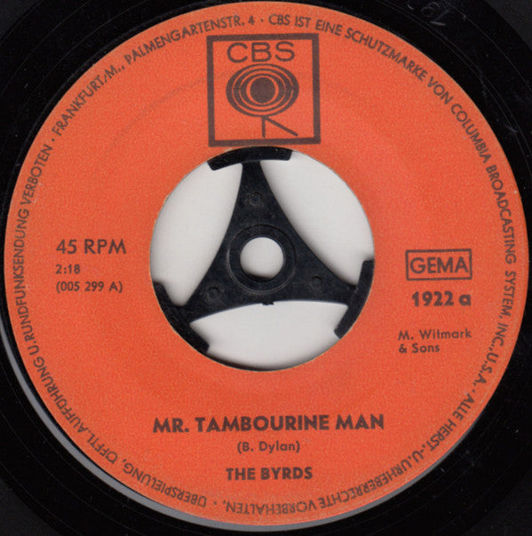 The Byrds : Mr. Tambourine Man (7", Single)