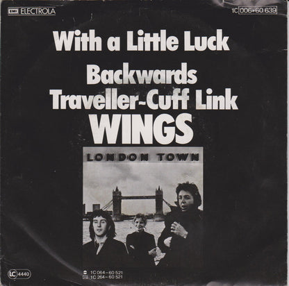 Wings (2) : With A Little Luck (7", Single)