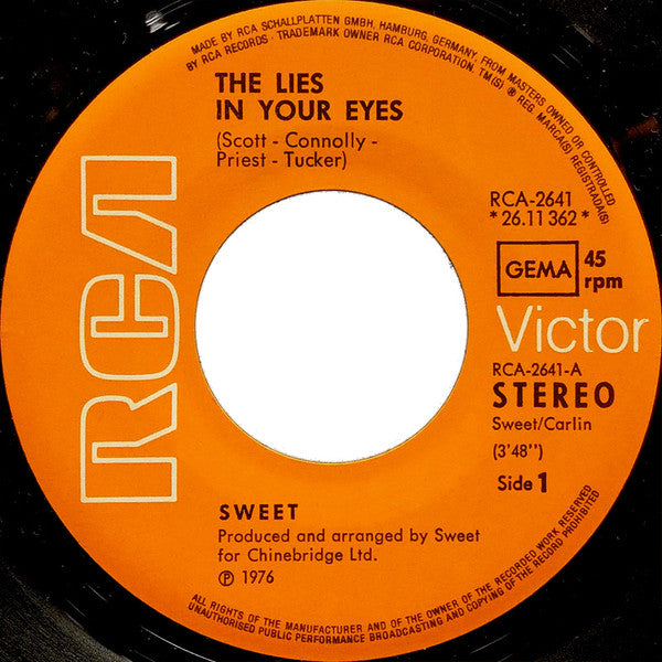 The Sweet : The Lies In Your Eyes (7", Single)